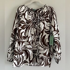Terra and Sky Front Tie Blouse